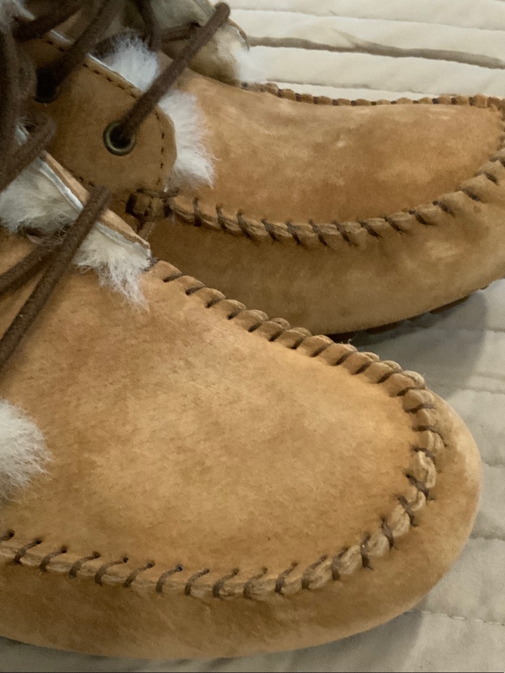 UGG Chestnut Suede Shearling Moccasin Ankle Boot - Picture 2 of 4